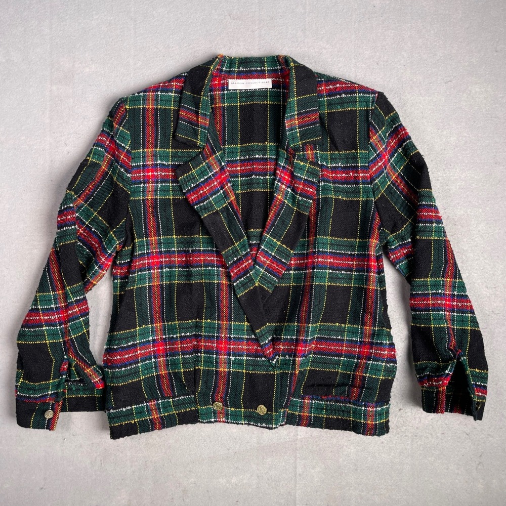 Allison Collectibles Plaid Blazer Jacket Tweed Career‎ Wear Party Size M